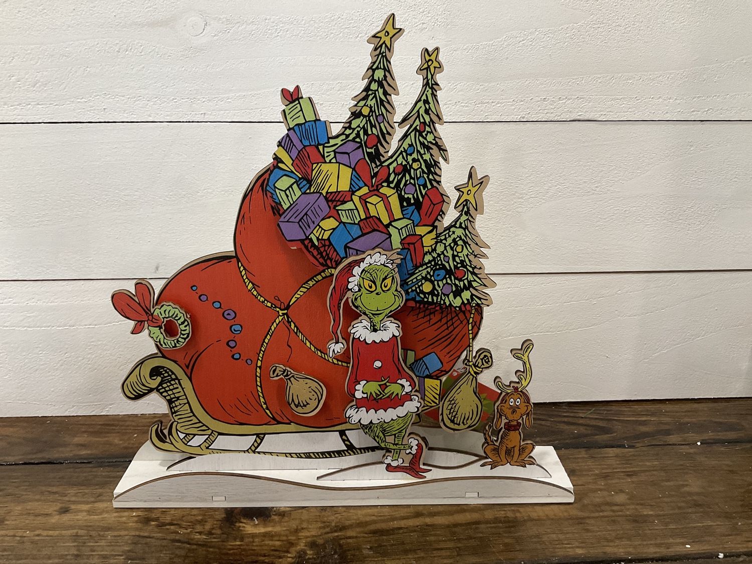 Grinch sleigh mantle