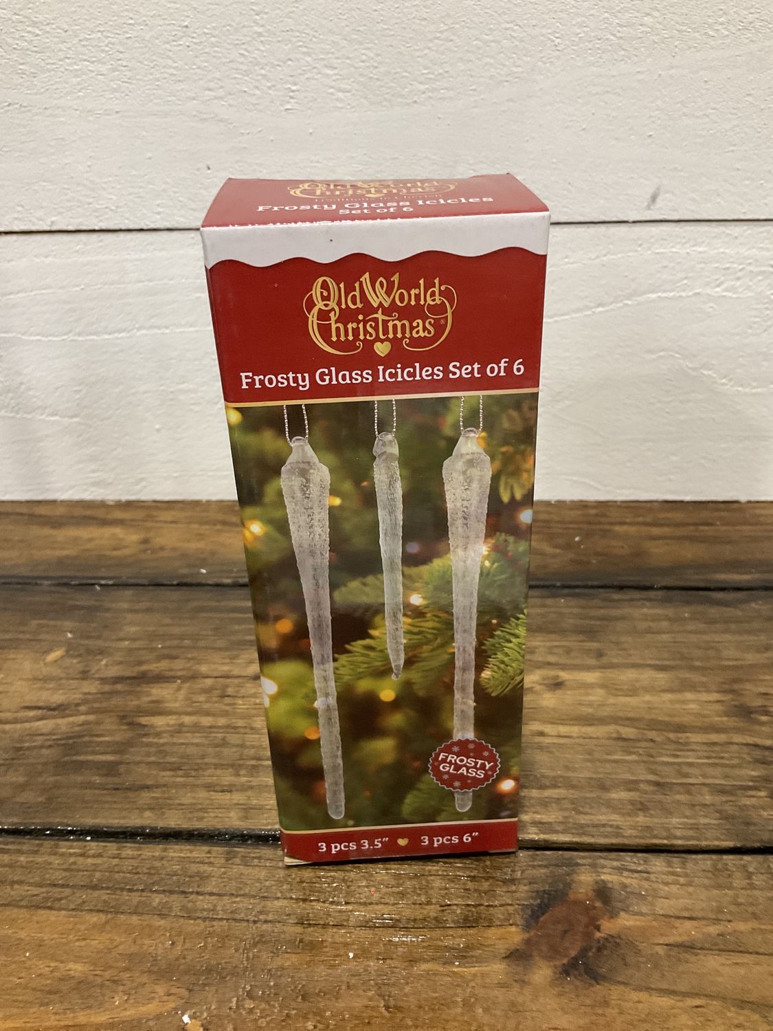 FROSTY GLASS ICICLES SET OF 6