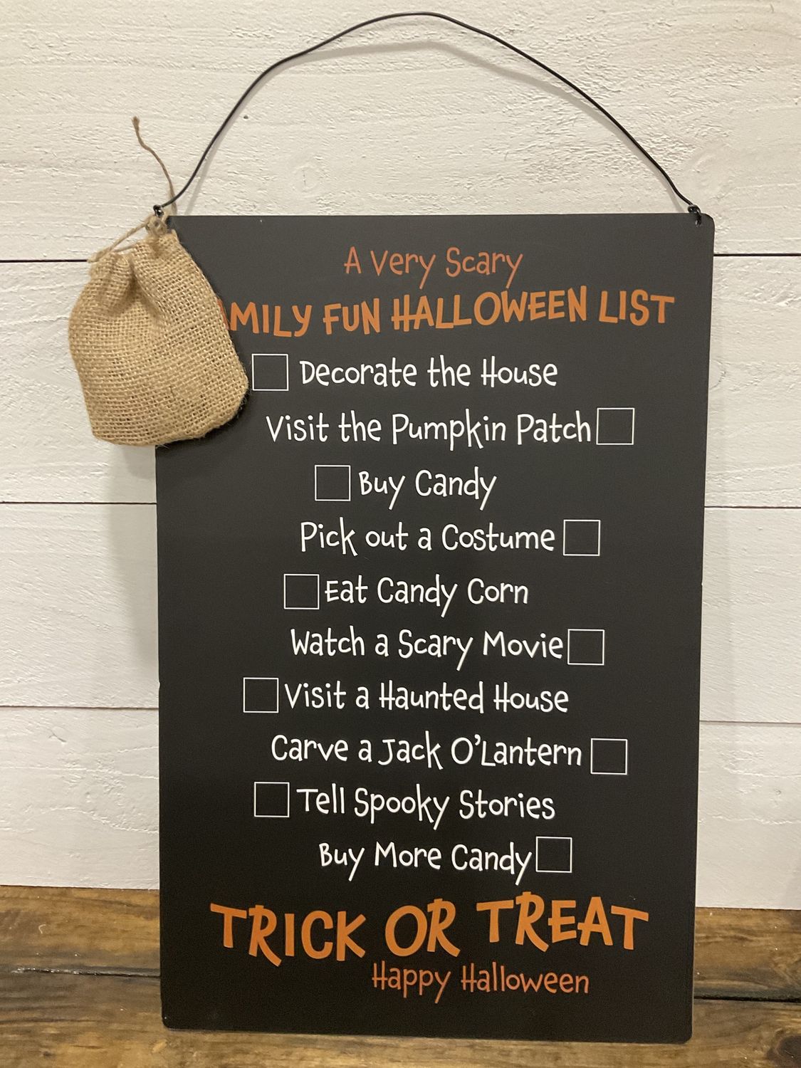 Family fun Halloween metal sign