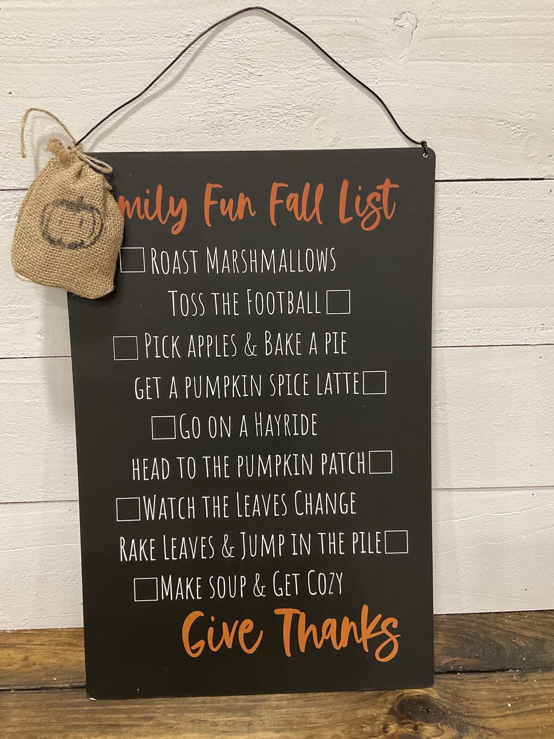 Family, fun fall metal sign