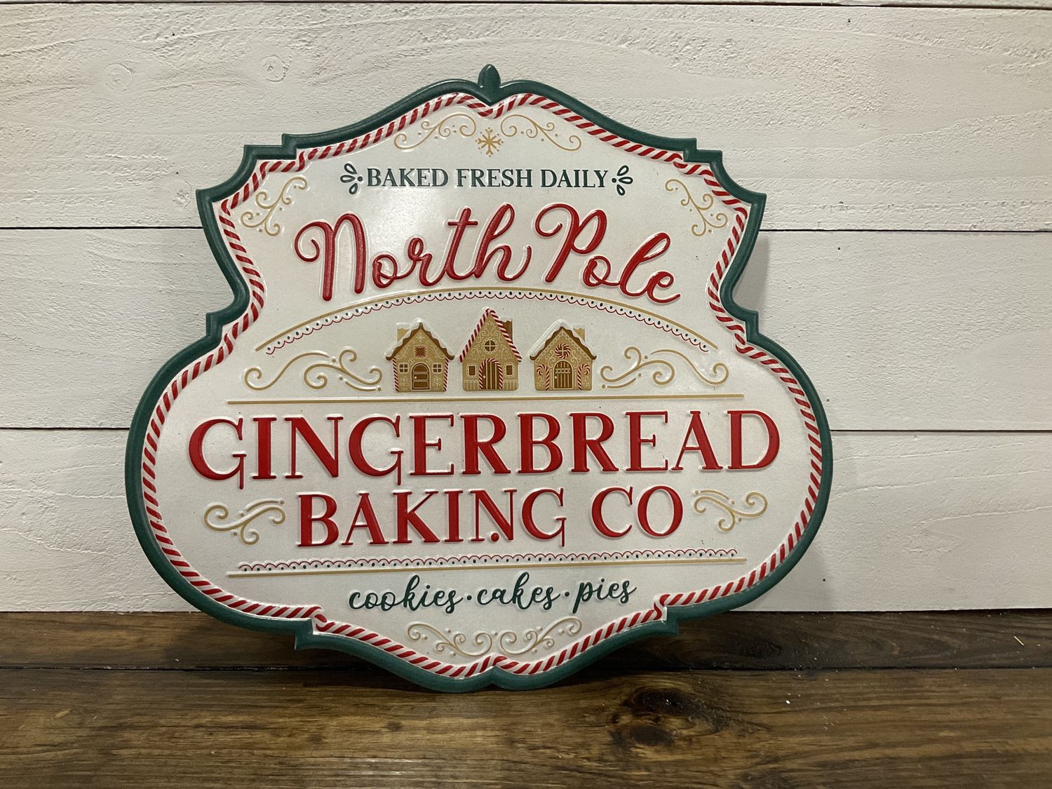 North pole gingerbread baking company sign