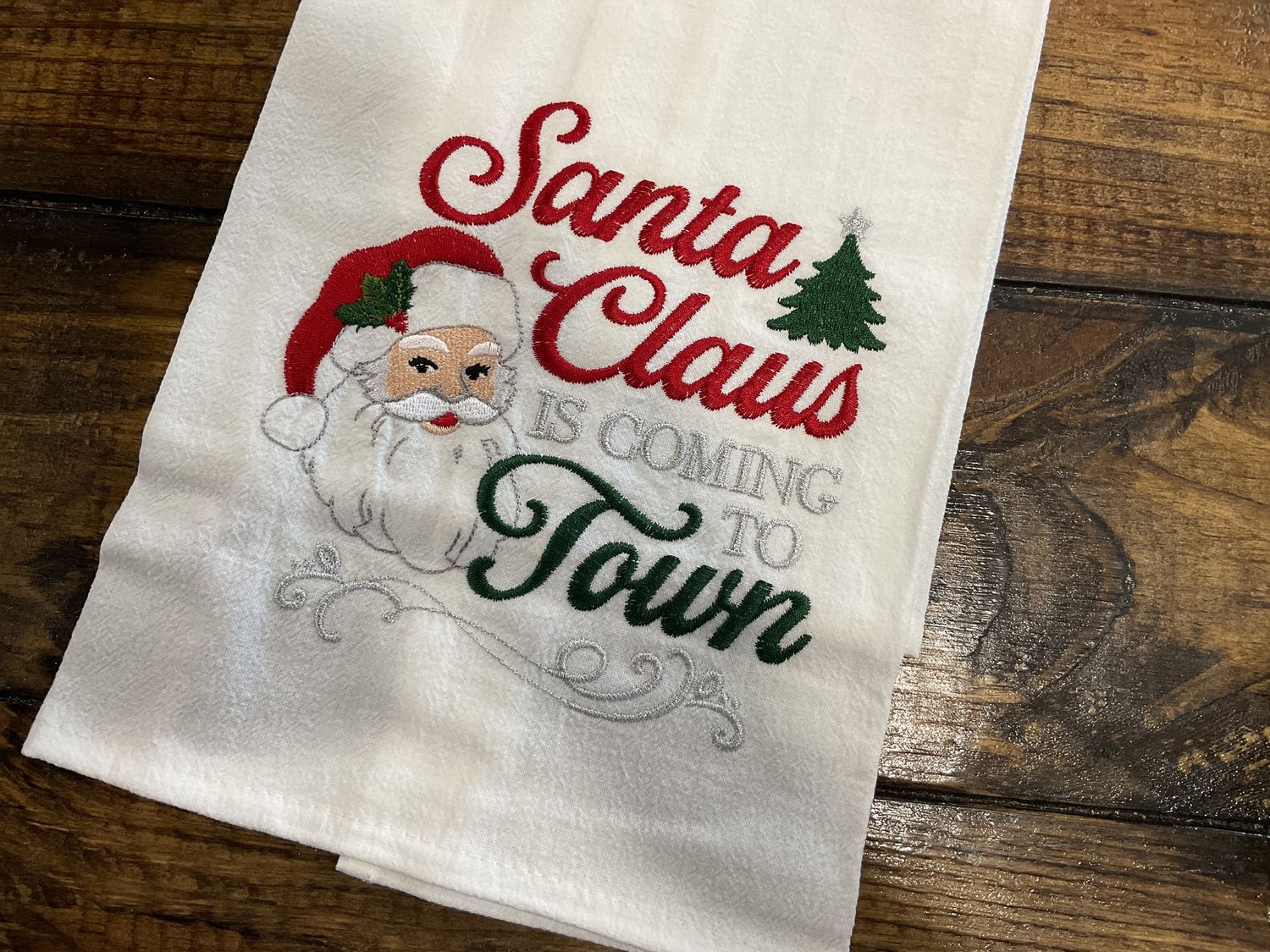 Santa Claus is coming to town Tea towel