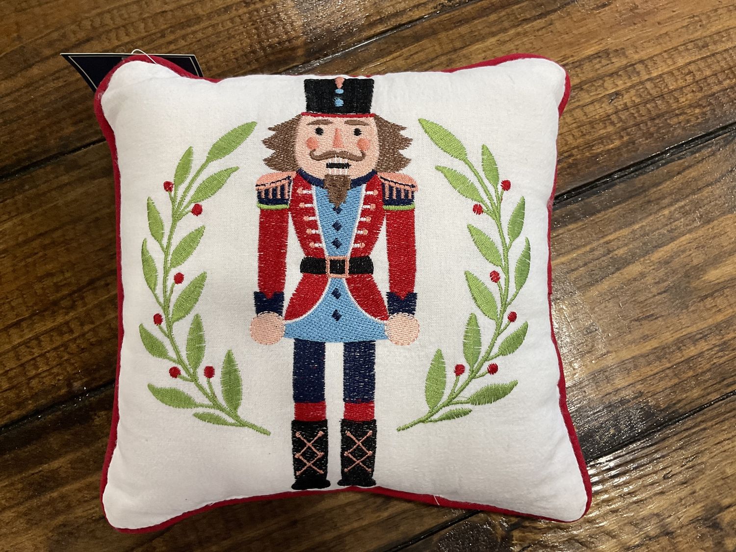Nutcracker wreath pillow
