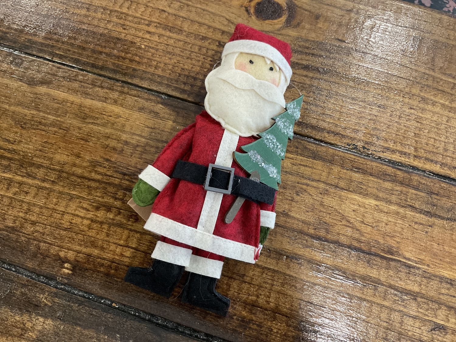 Self Santa with Christmas tree ornament