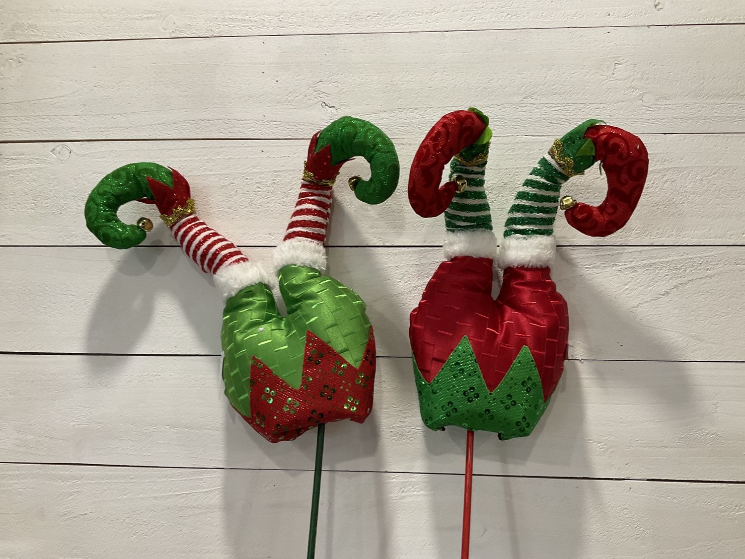 Plush elf leg pick 2 asst