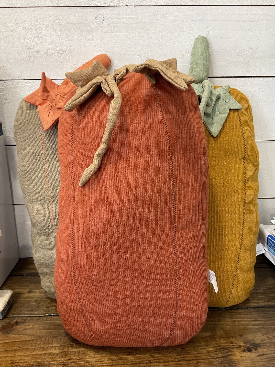 Plush tall pumpkins