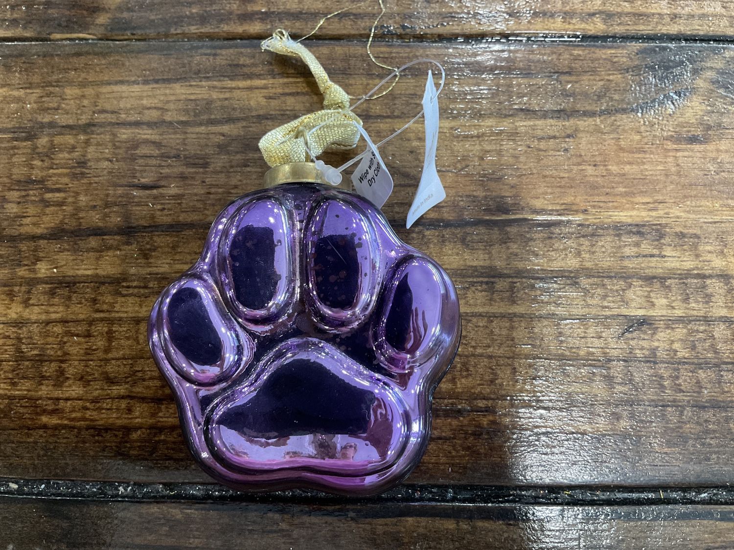 Tiger paw glass ornament