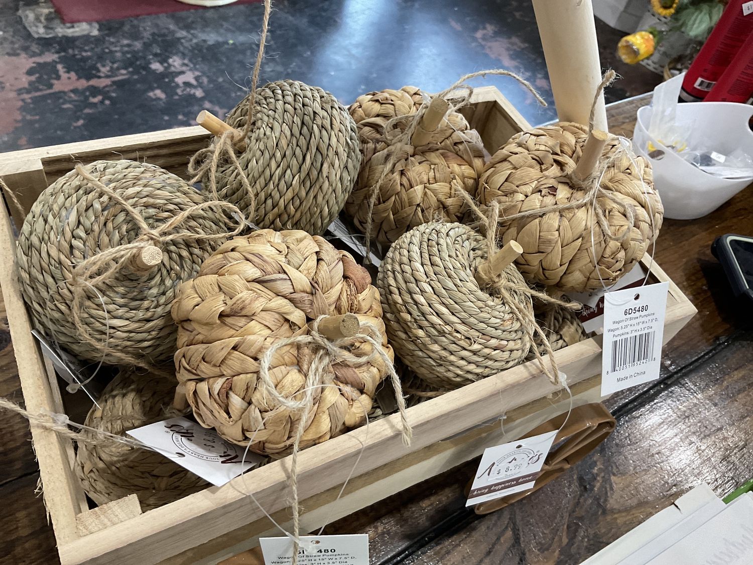 Straw pumpkins