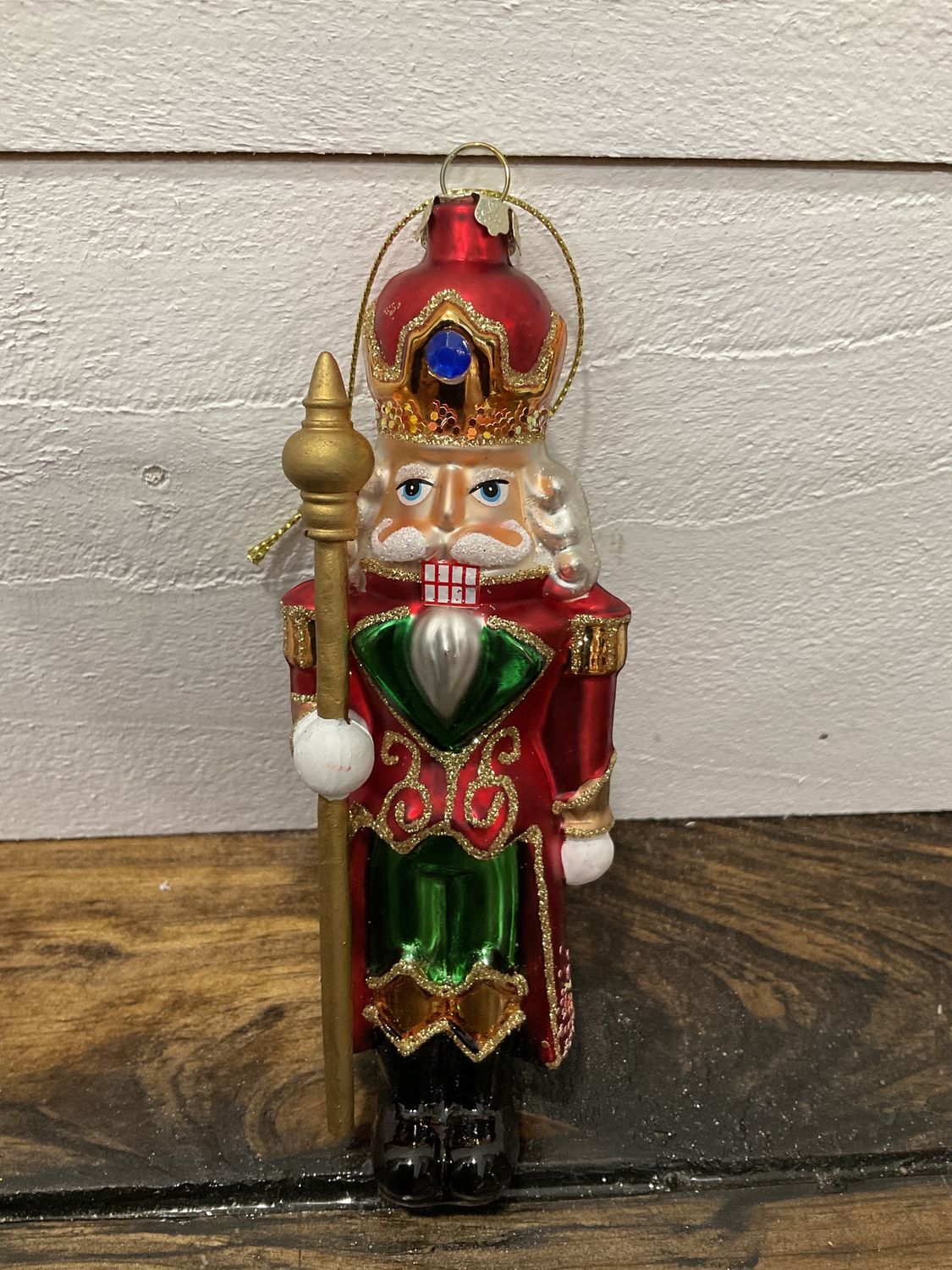 6 inch glass nutcracker ornament