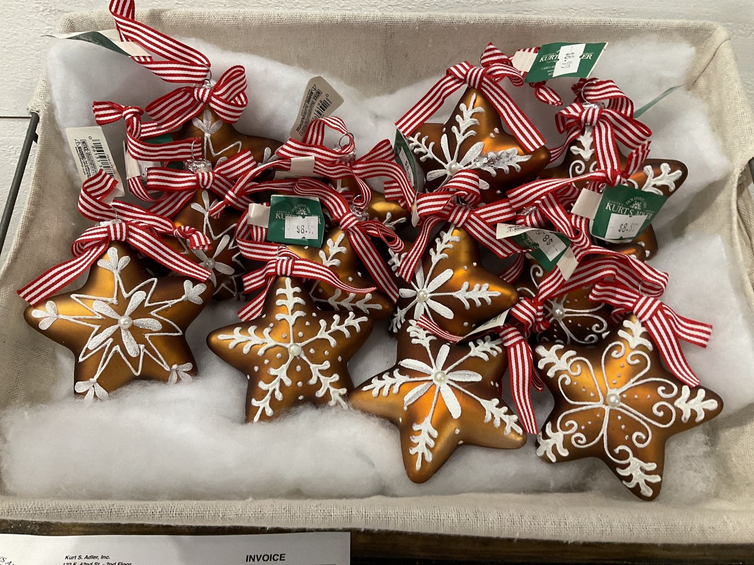 Gingerbread star with ribbon ornament