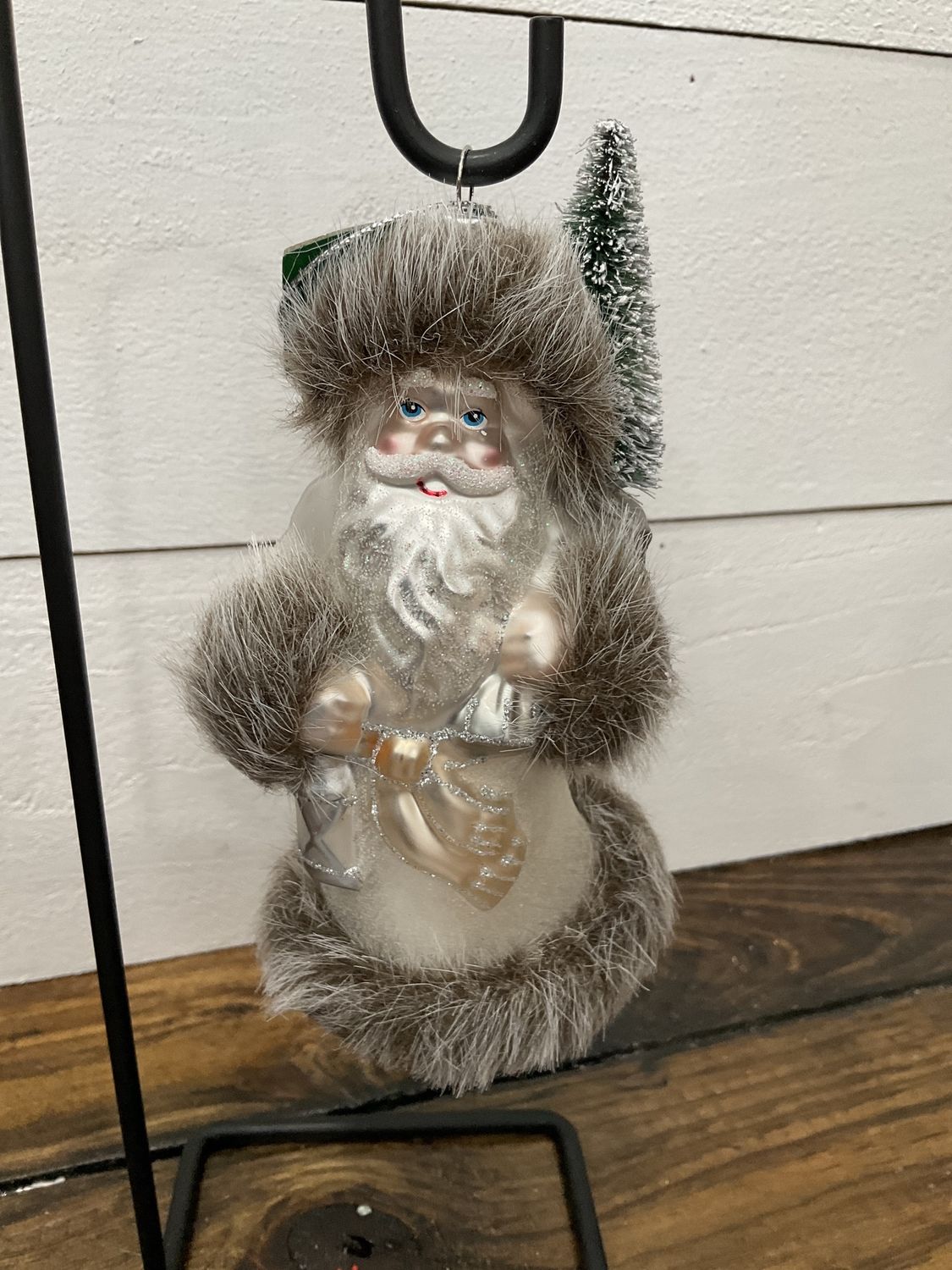 Glass frost Santa with brown fur