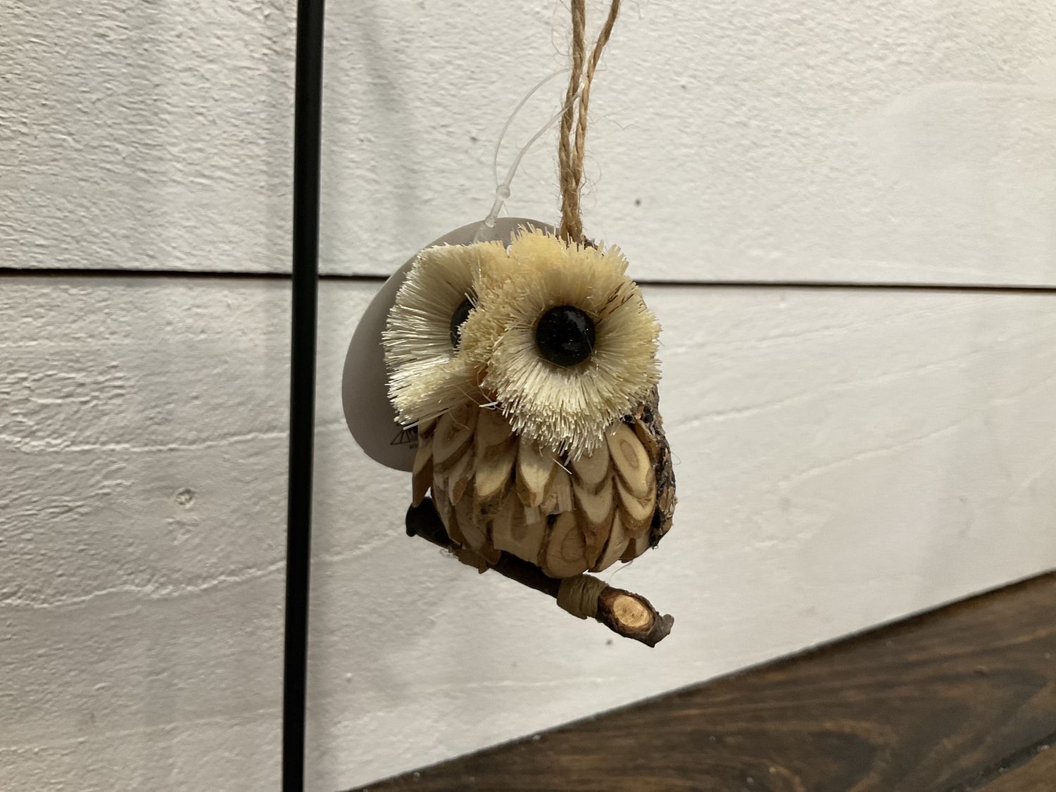 Wood &amp; Sisal owl 3 asst