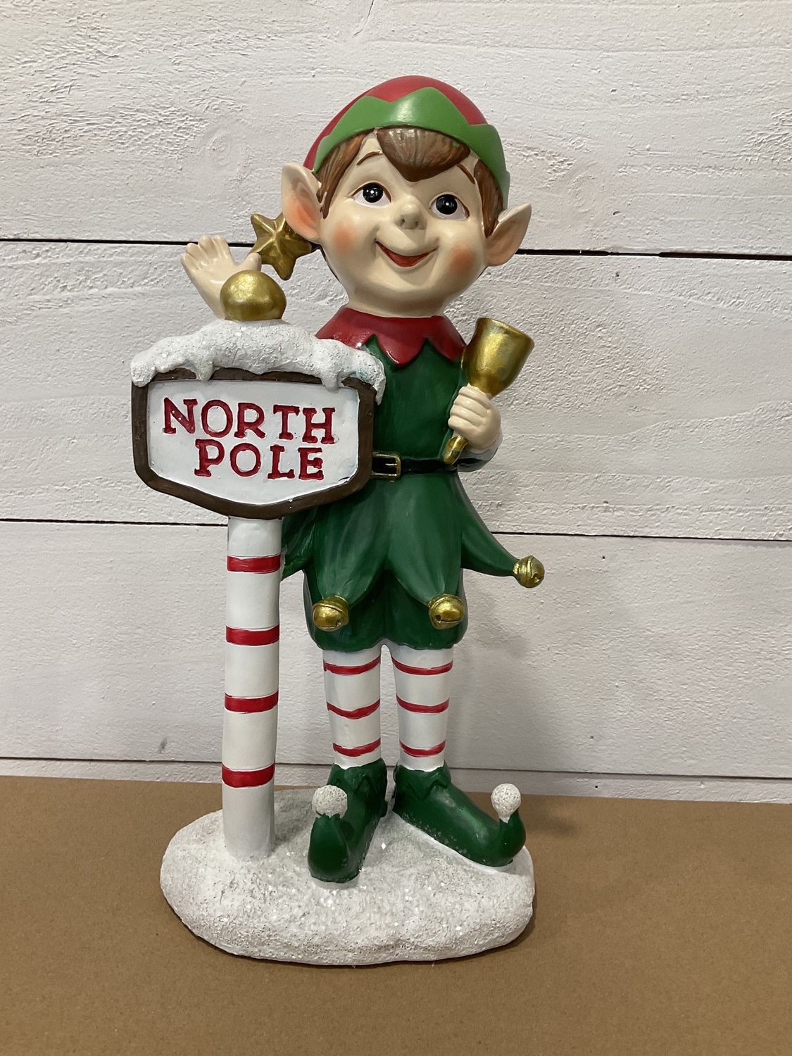 Jolly North Pole elf figure