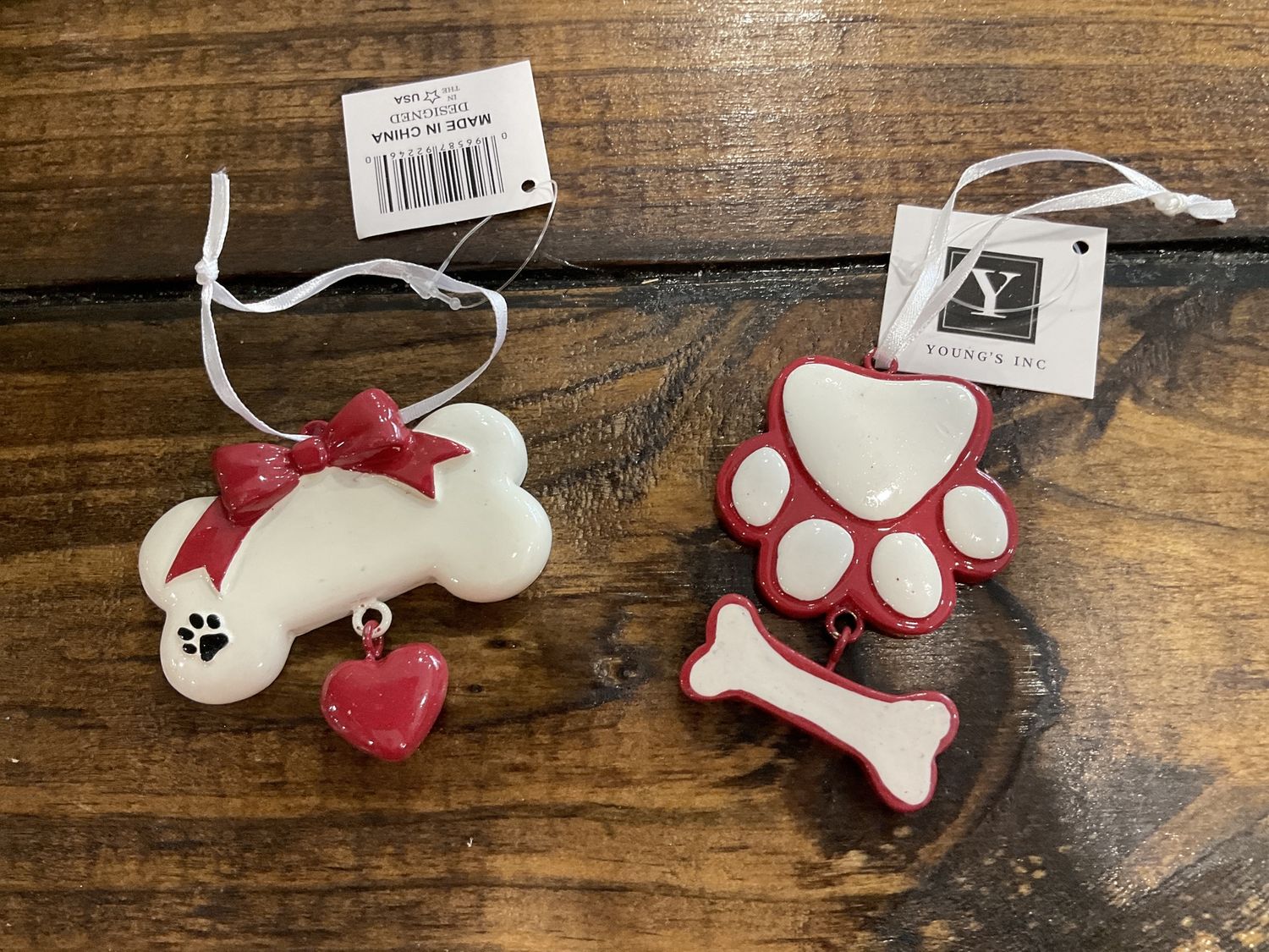 Dog paw or bone ornament