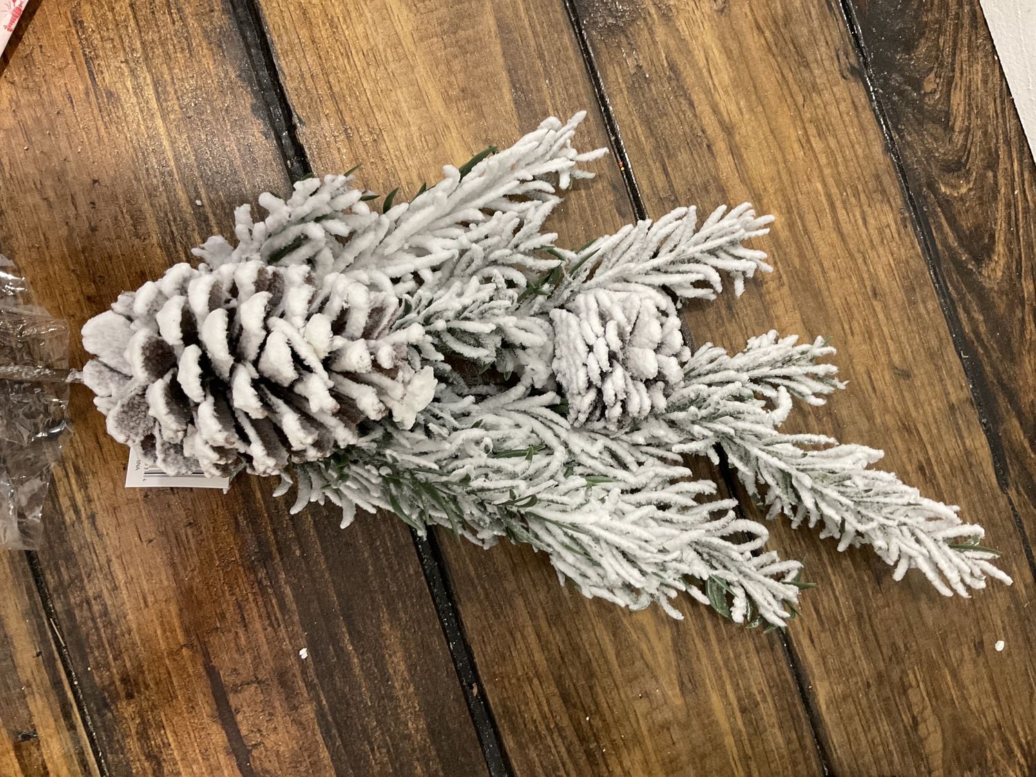 Heavy snowy mix, pine branch