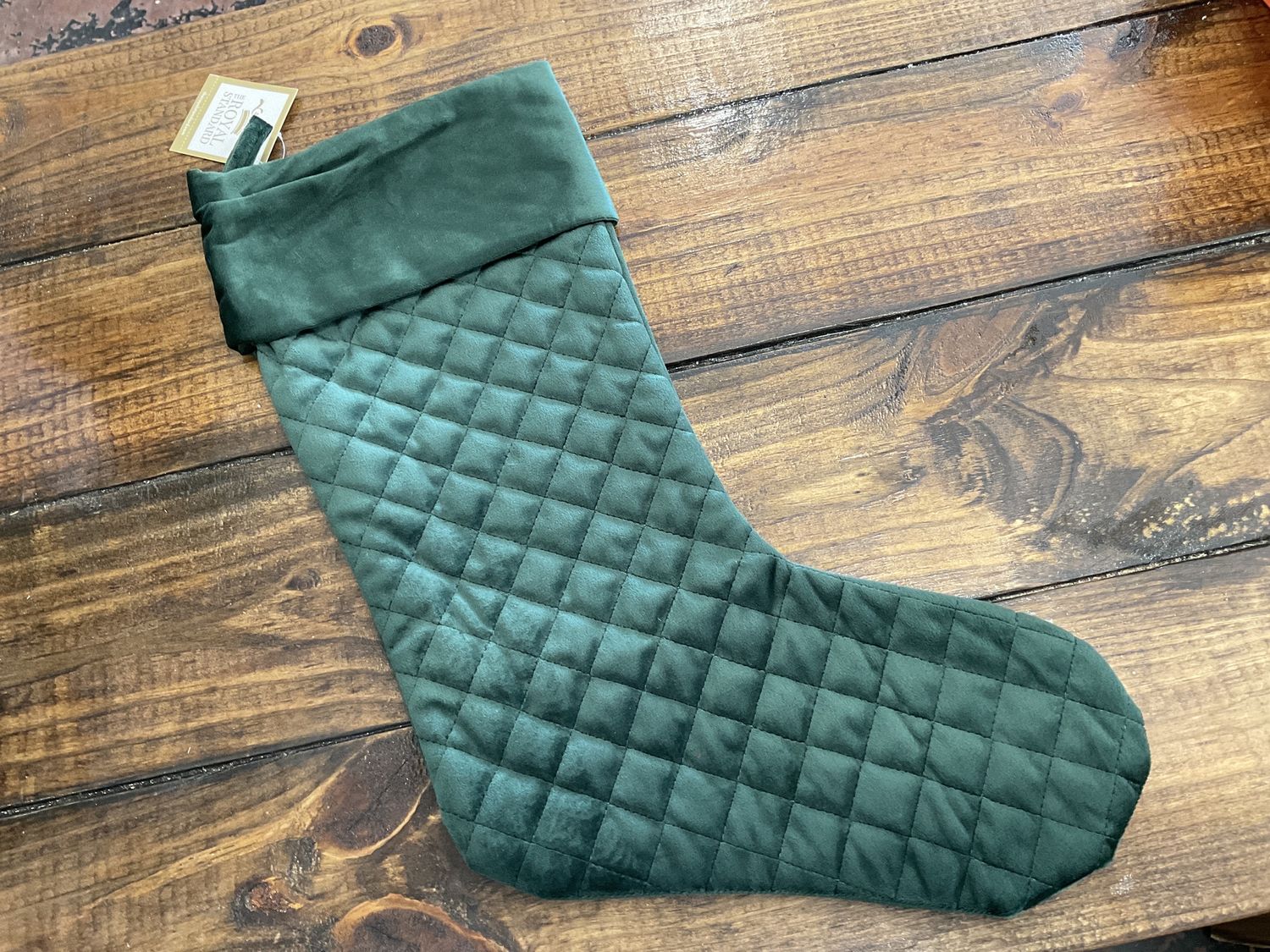 Quilted stocking, dark green