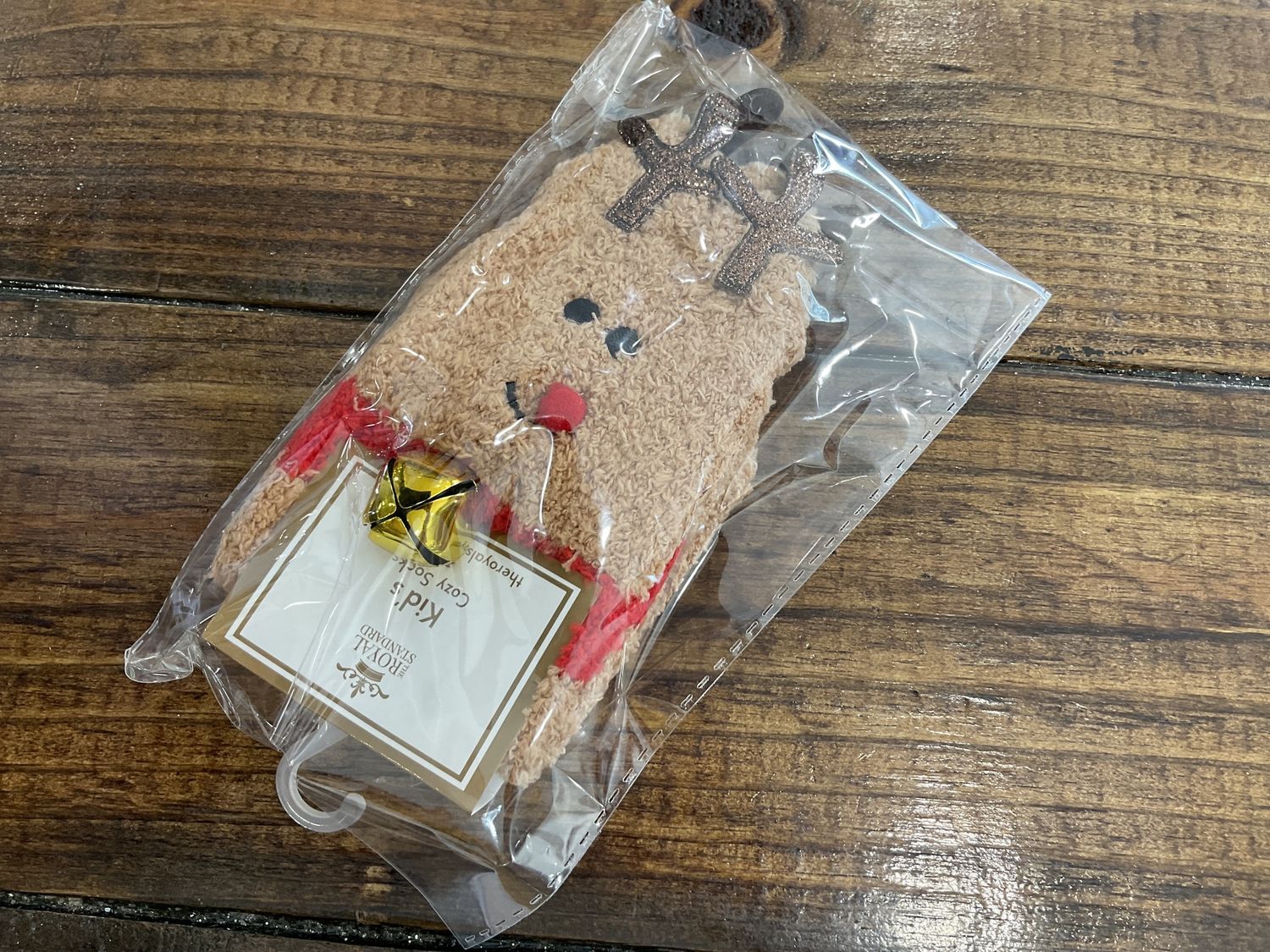 Kids Rudolph jingle bell socks, Size: S/M
