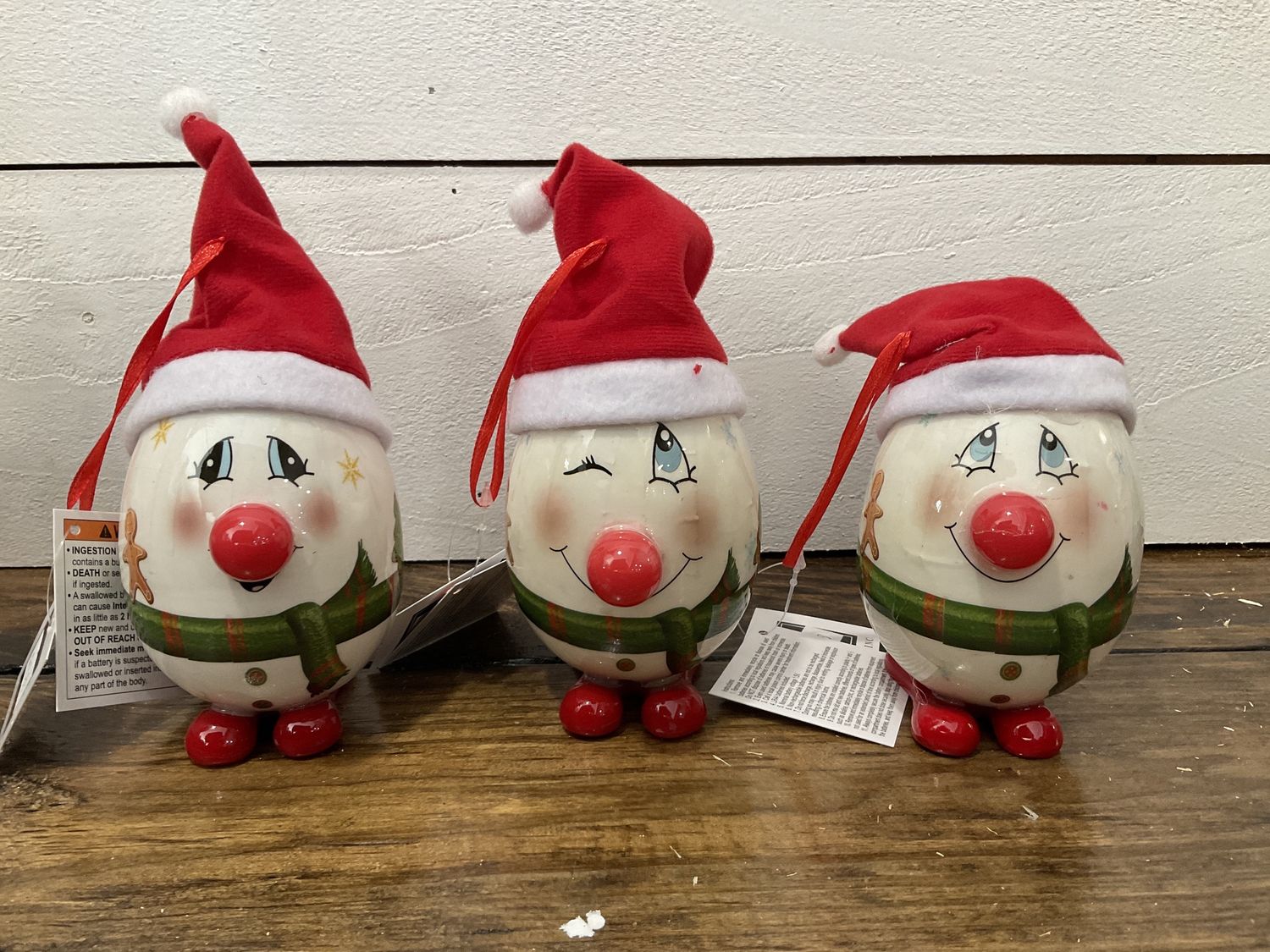 Christmas snowman with hat ornament with LED light 3 styles