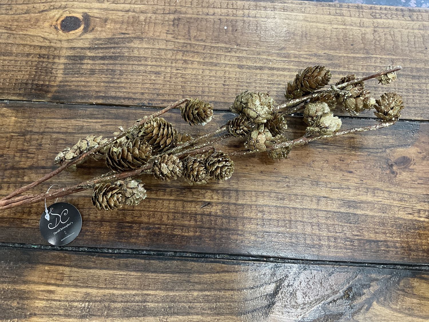 Earthy Glittered mini pinecone