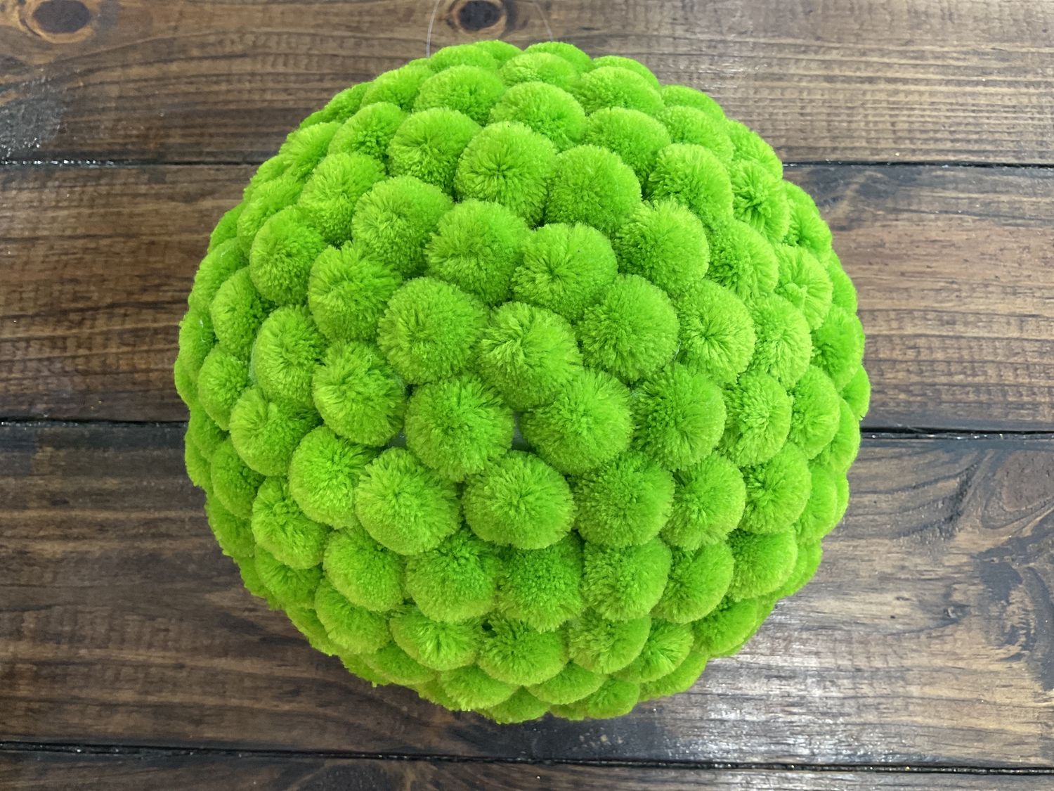 Large pom-pom green ball ornament