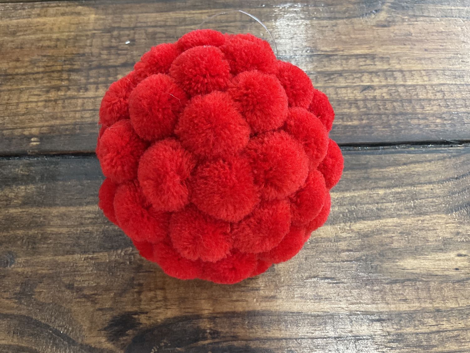 Small red Pom Pom ball ornament