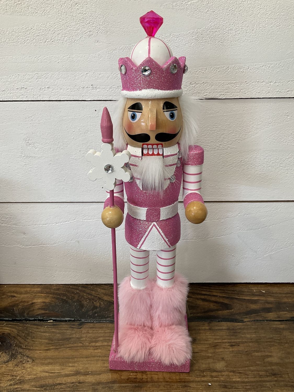 Pink snowflake nutcracker