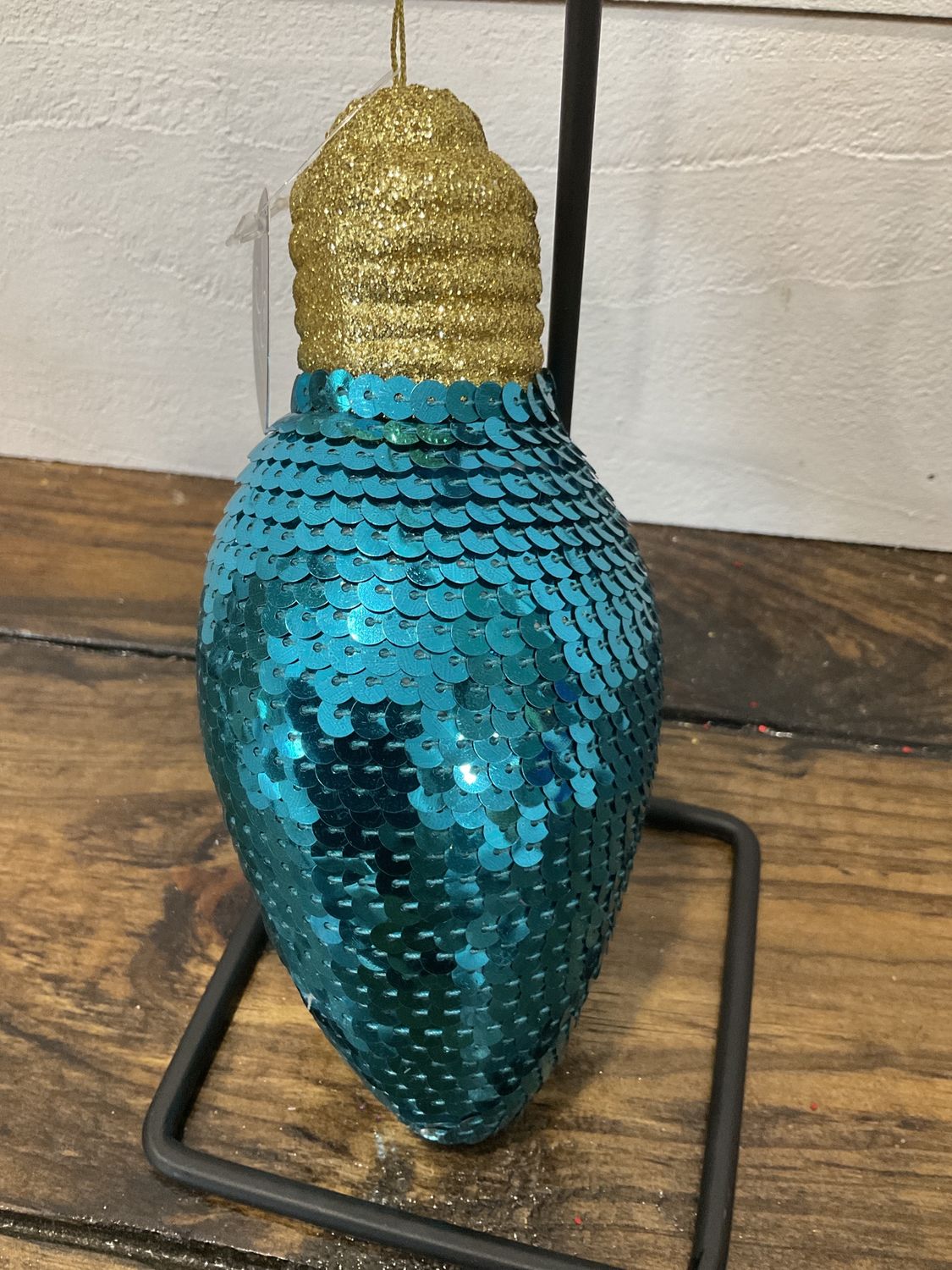 Snazzy sequence lightbulb ornament, Color: Blue