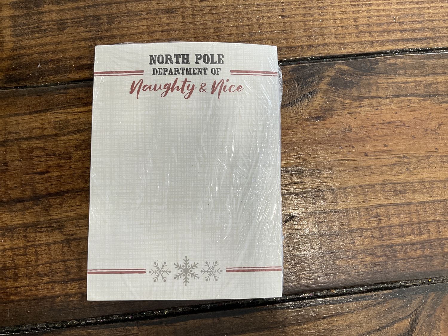 North Pole department of naughty or nice notpad