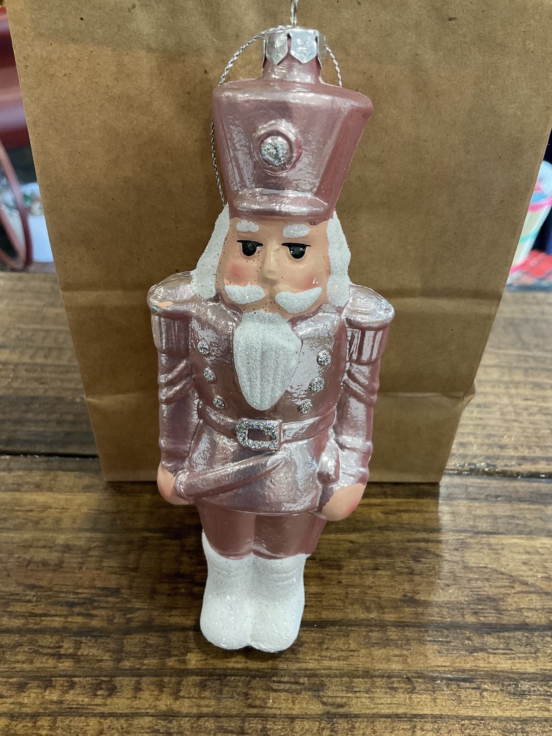 Blushing nutcracker ornament