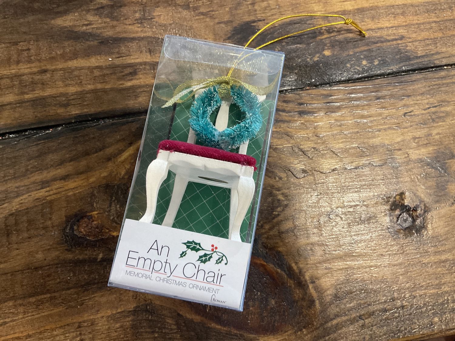 An empty chair ornament