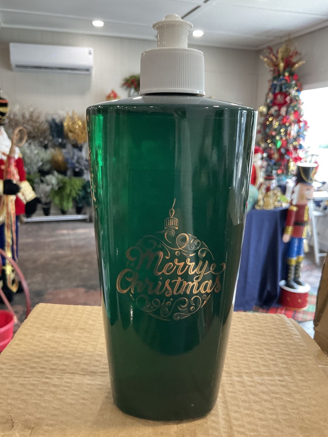 Merry Christmas dish soap, winter pine