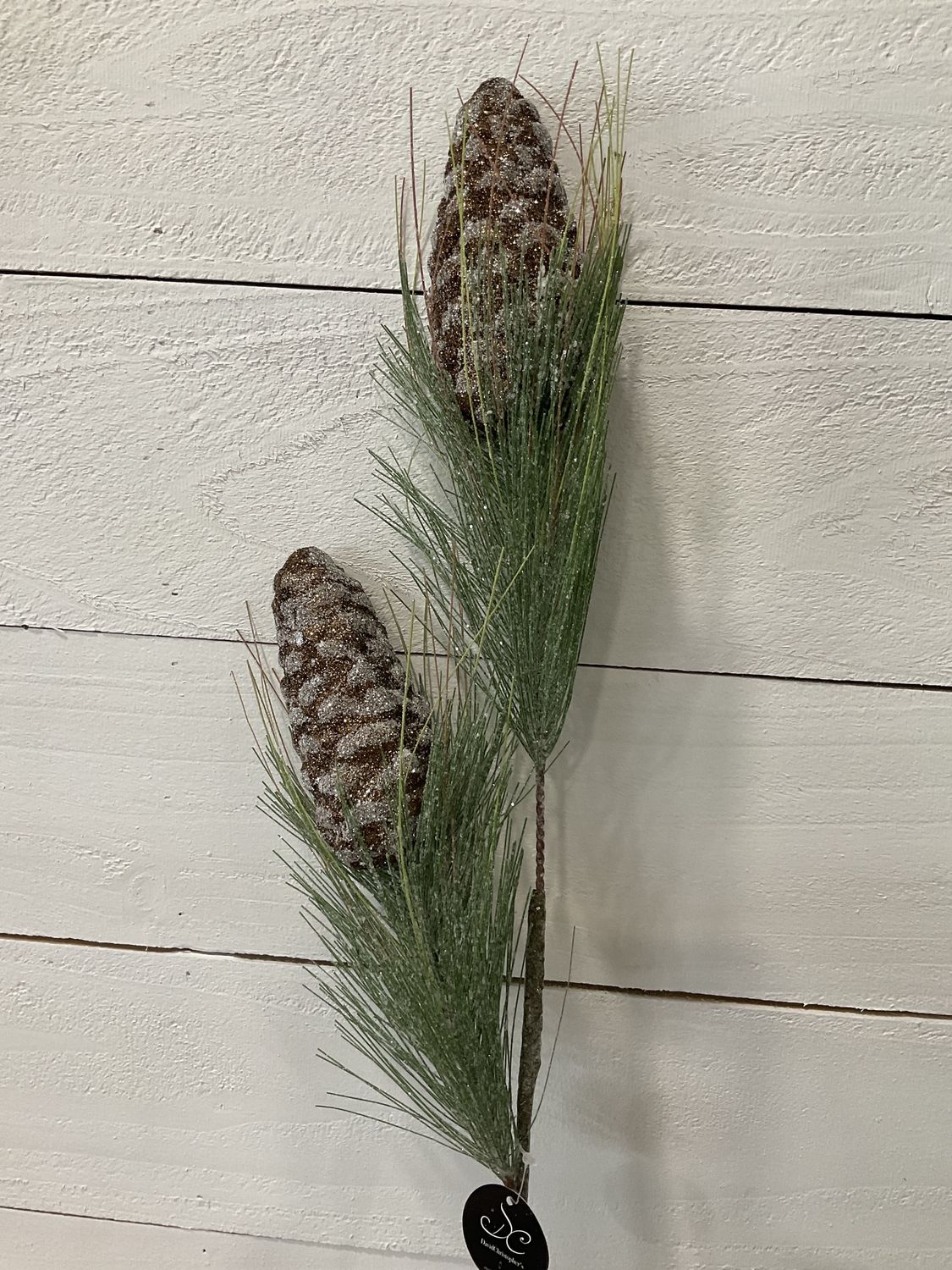 Small iced chocolate aspen pinecone spray