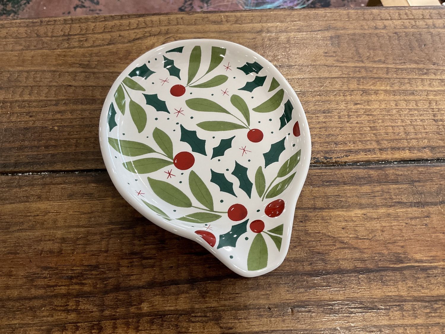 Holiday spoon rest, Color: Holly leave