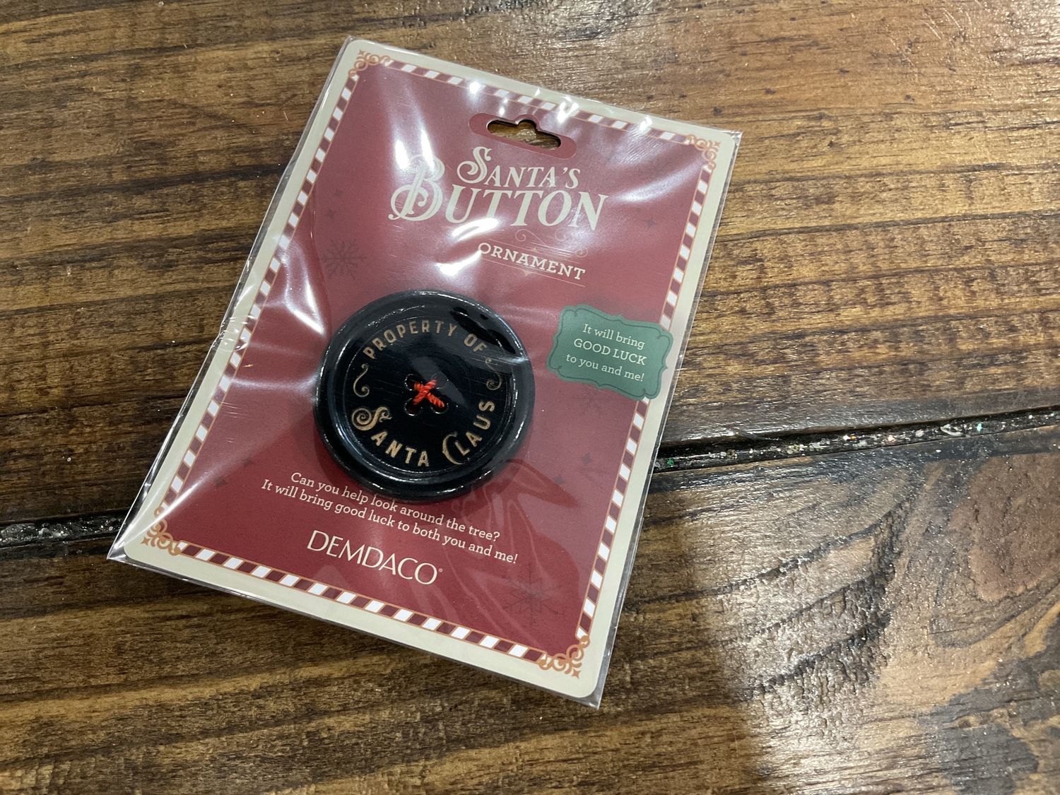 Santa button Ornament
