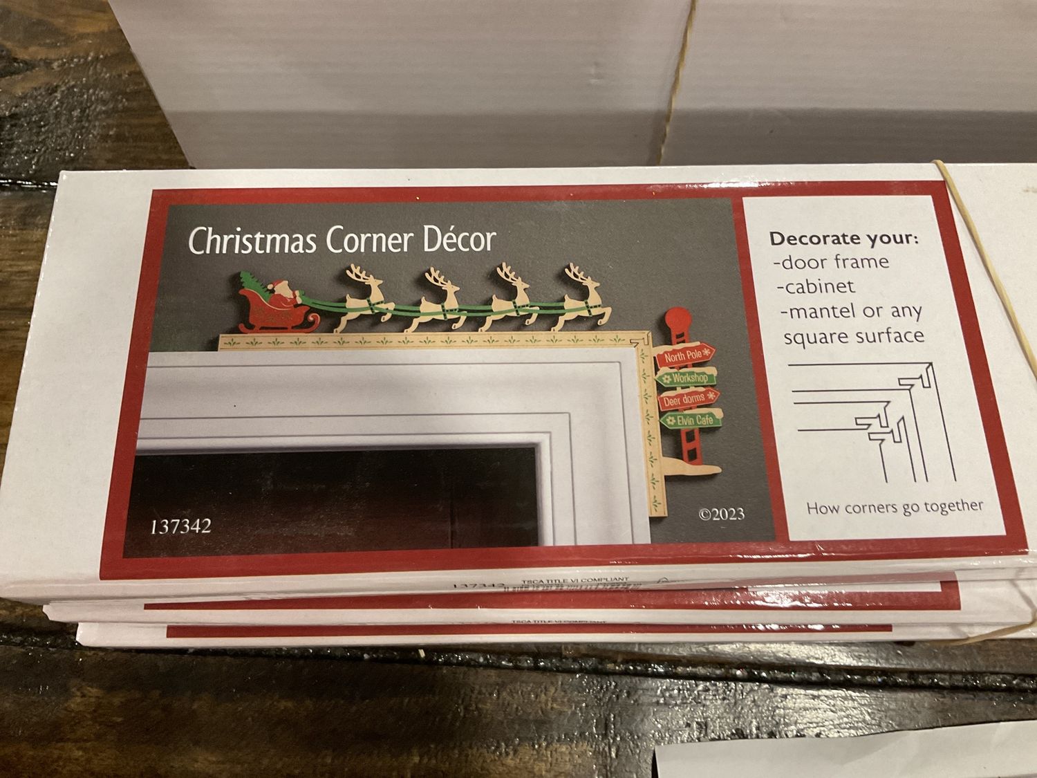 Door frame decor, Santa, and sleigh