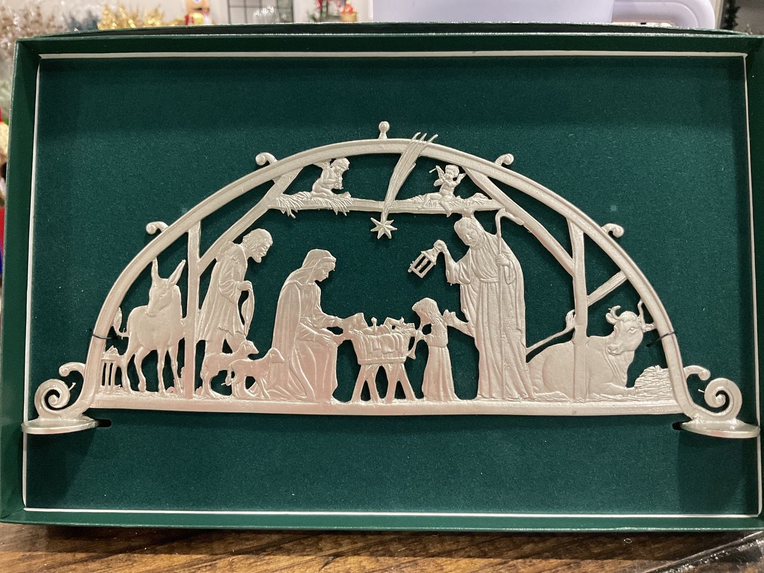 Silver standing nativity scene