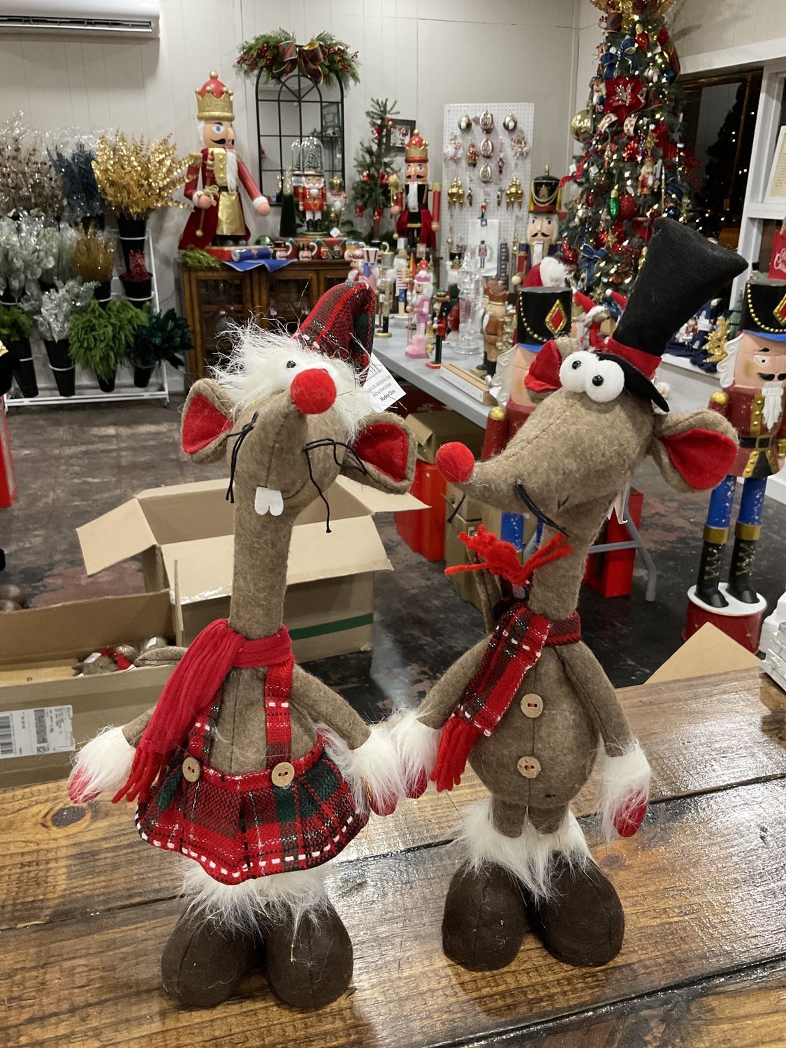 Boy or girl Christmas plaid standing mouse