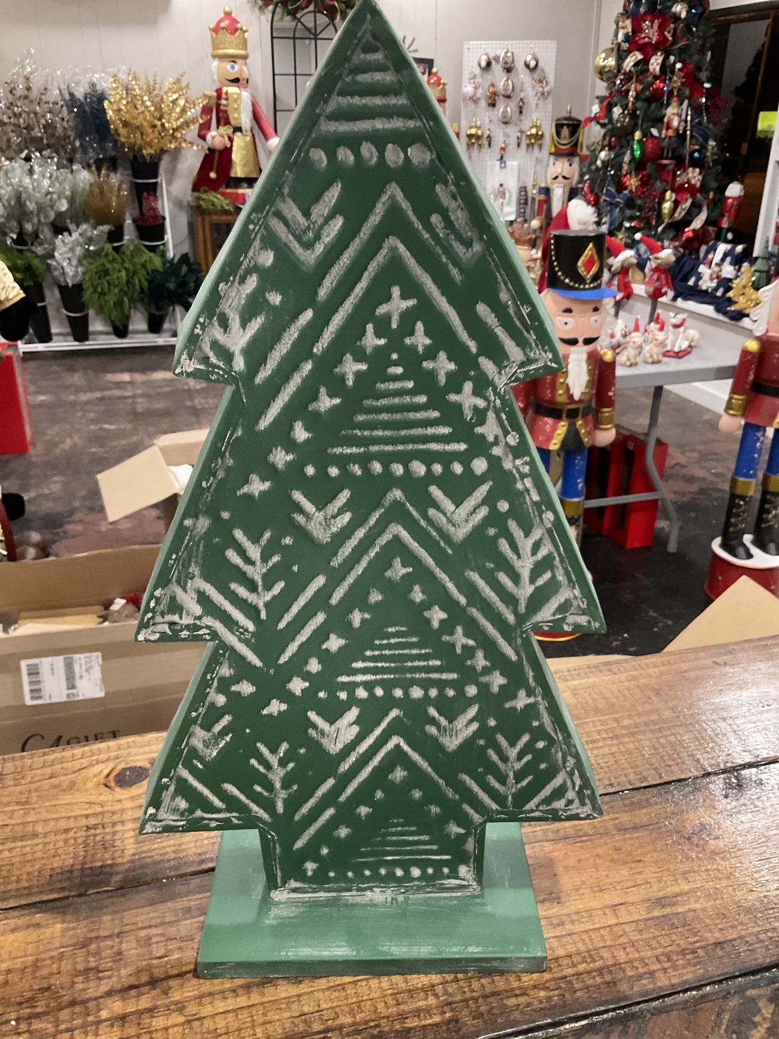 Woodland embossed distressed metal tree