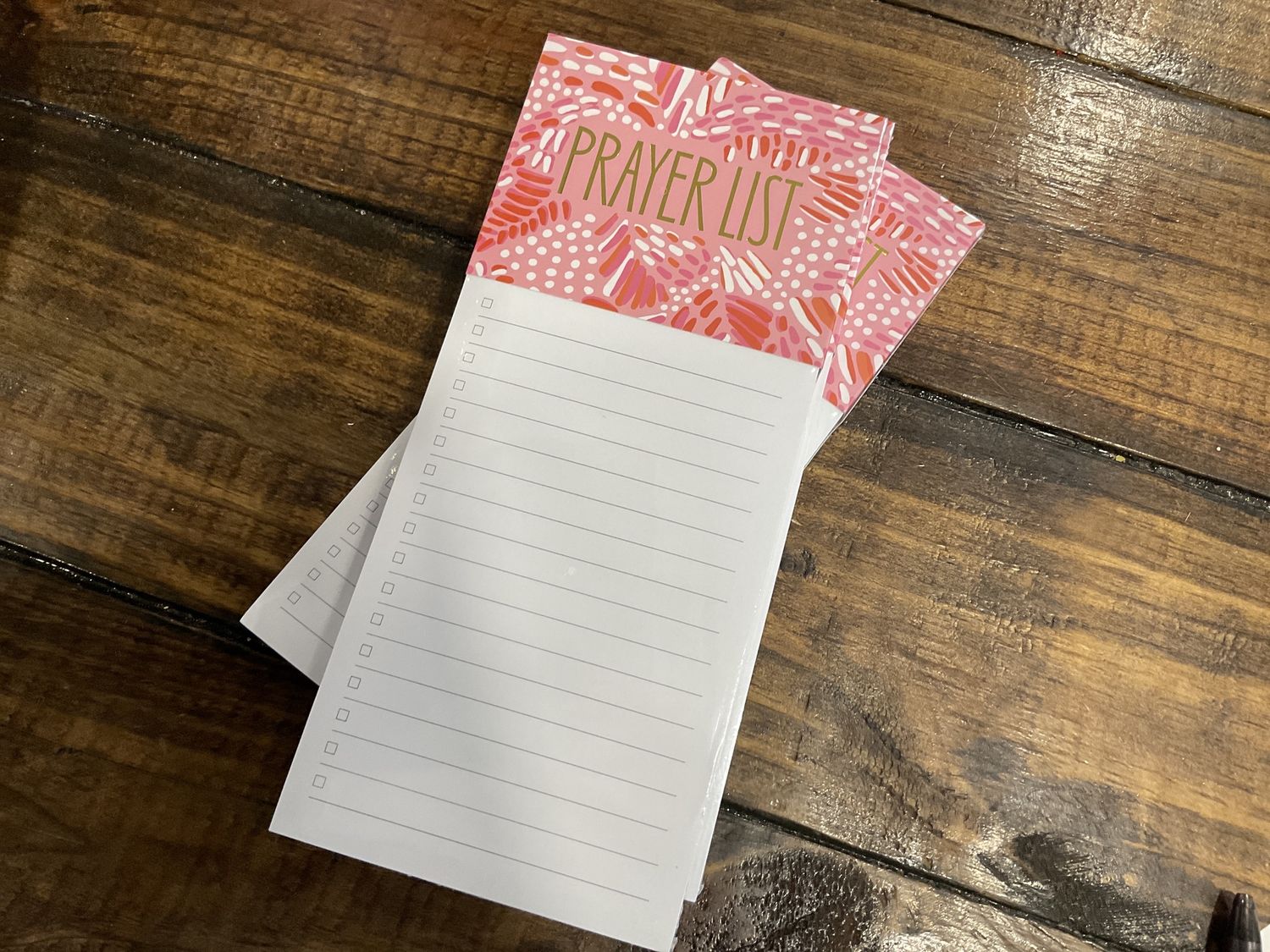 Prayer list notepad