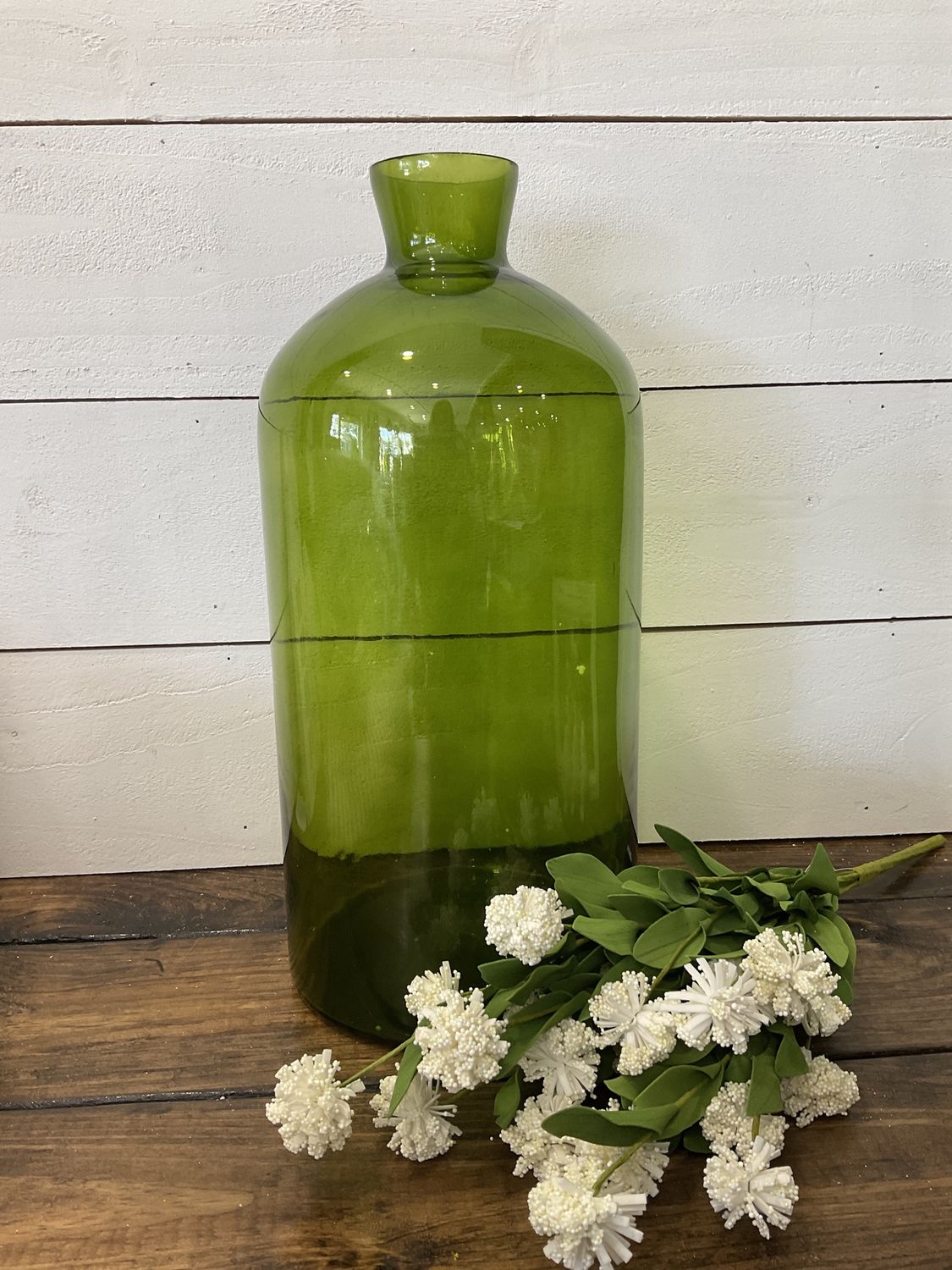 Green Glass Vase large