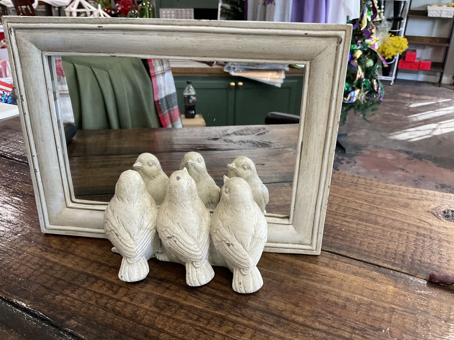 Bird trio Peeking Mirror