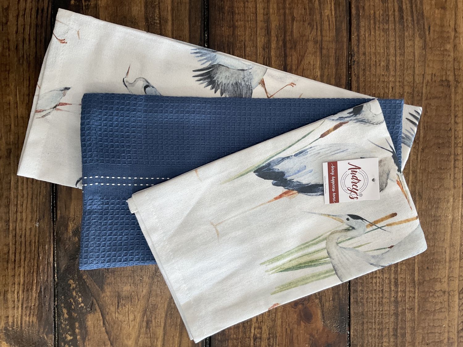 Blue Heron, tea towel set