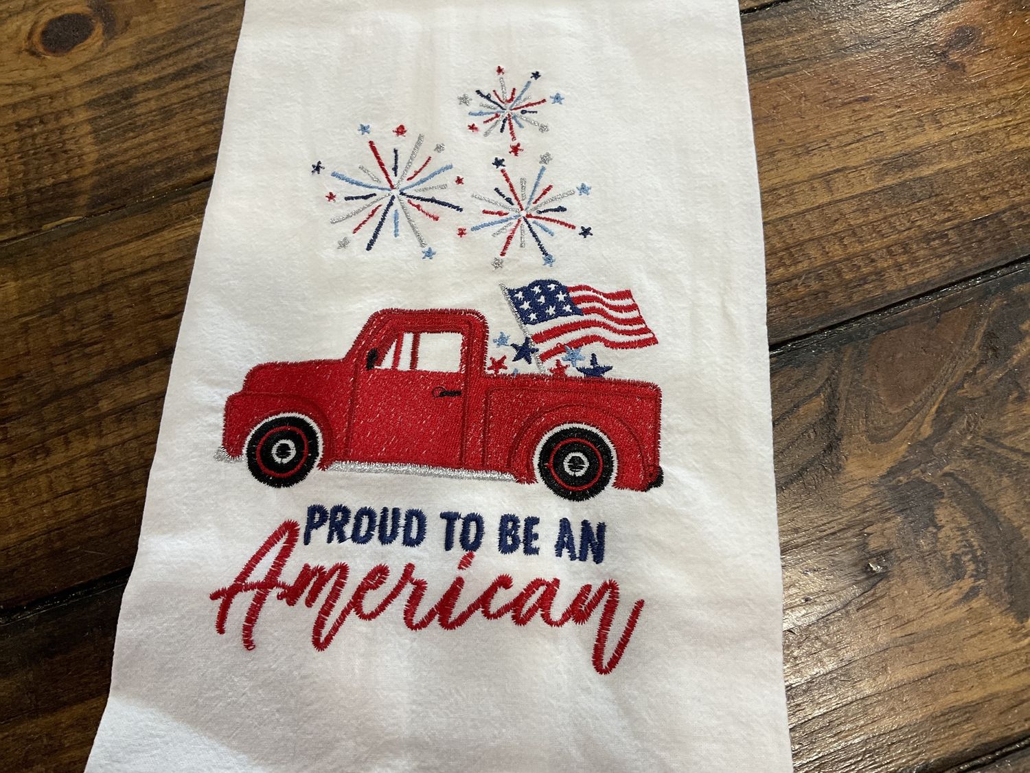 Proud to be an American tea towel
