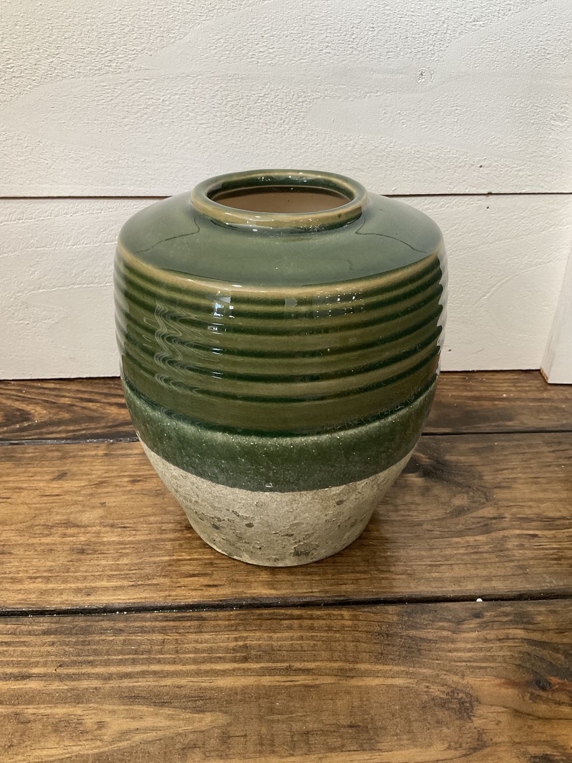 Two-toned Green vase, Size: Small