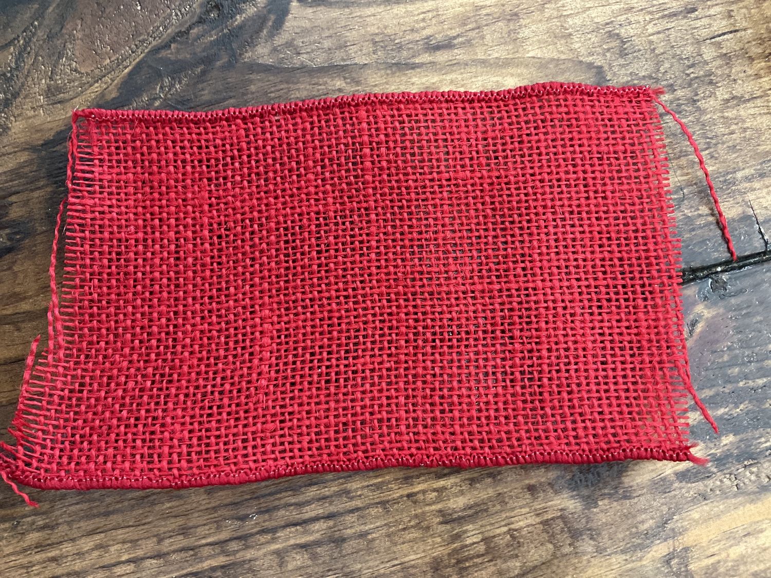 Burlap colored wired ribbon red