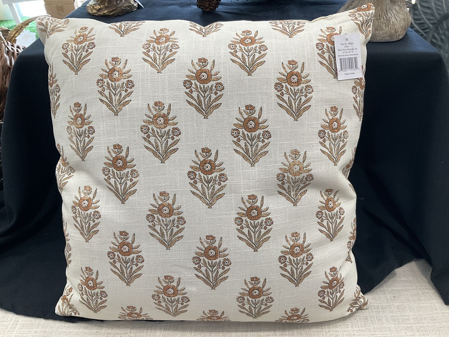 Block print, silhouette small pillow