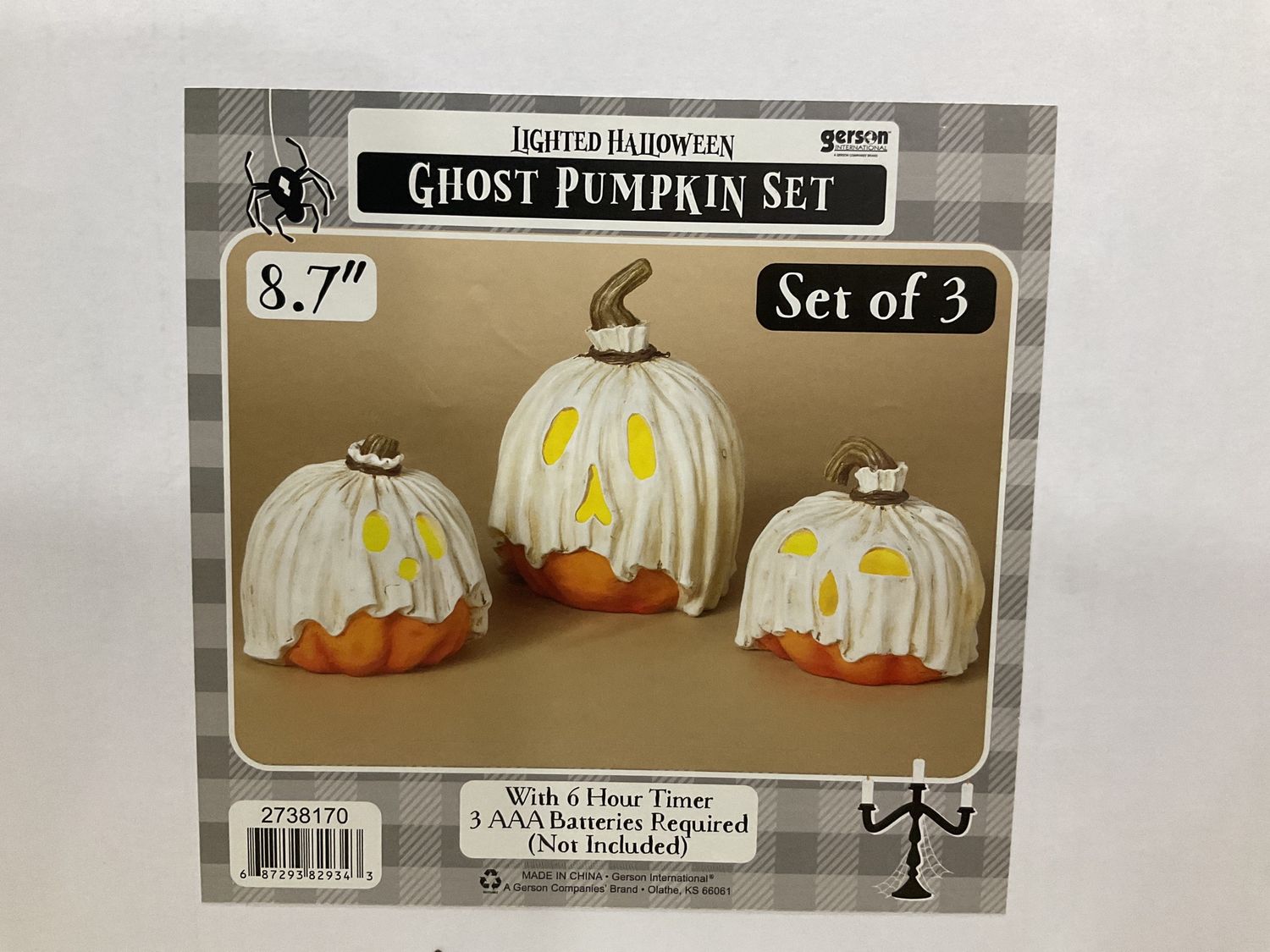 Ghost pumpkin set of 3