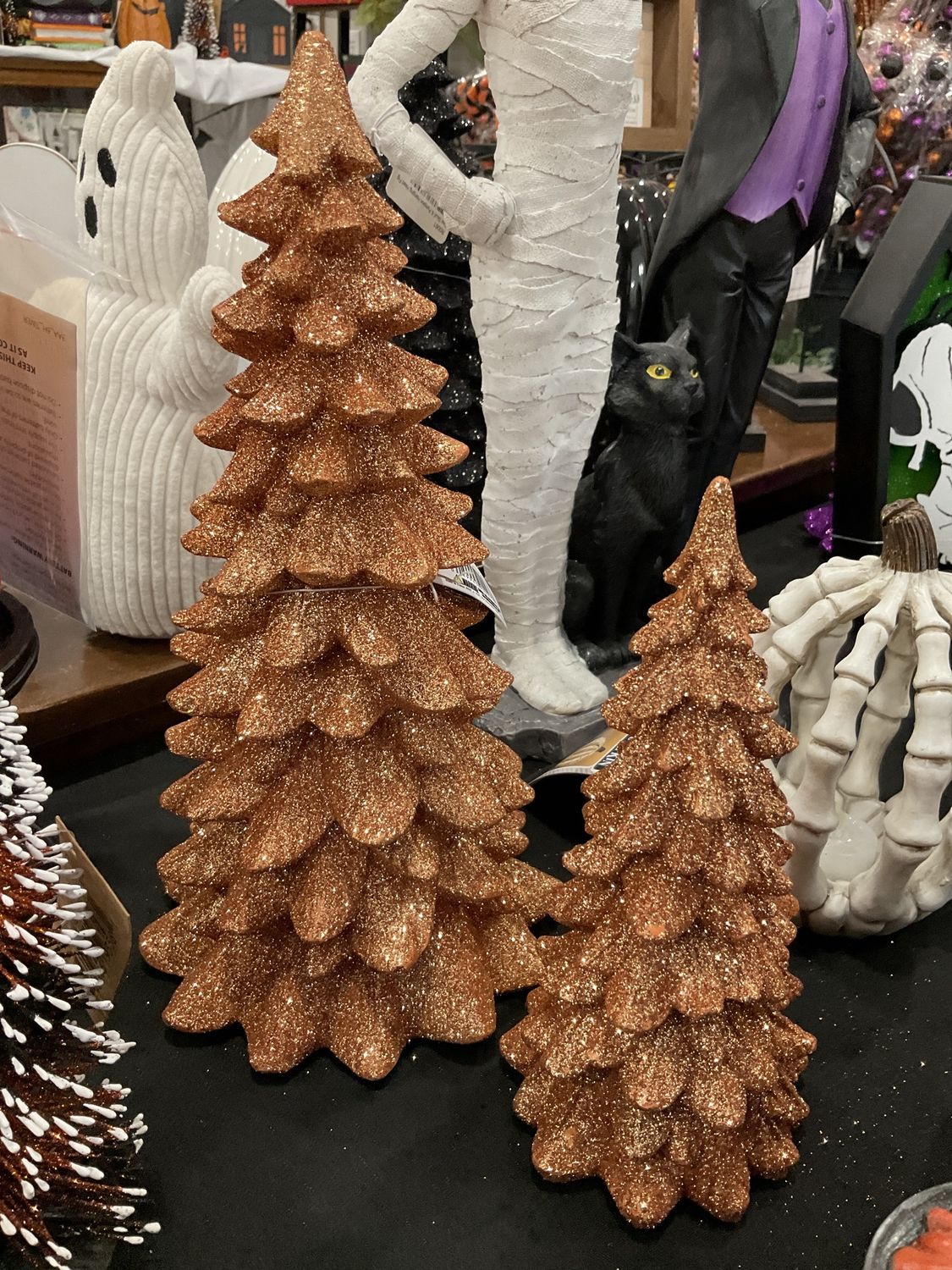 Orange glitter tree two piece set