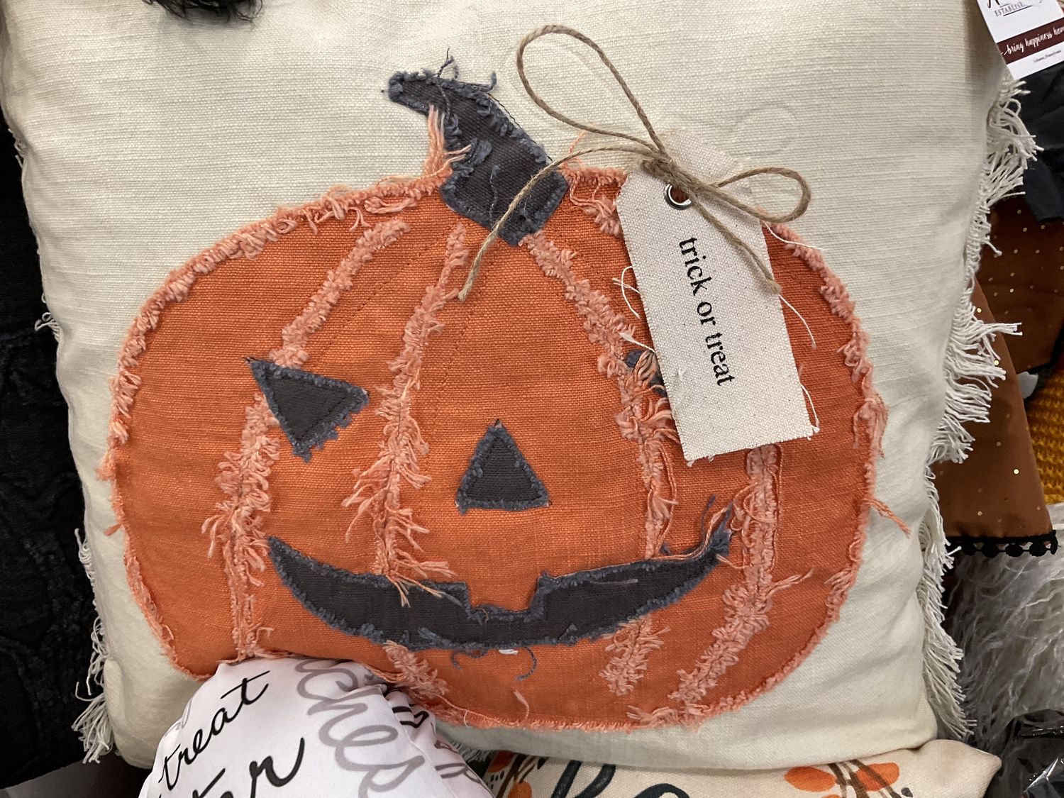 Raggedy pumpkin pillow