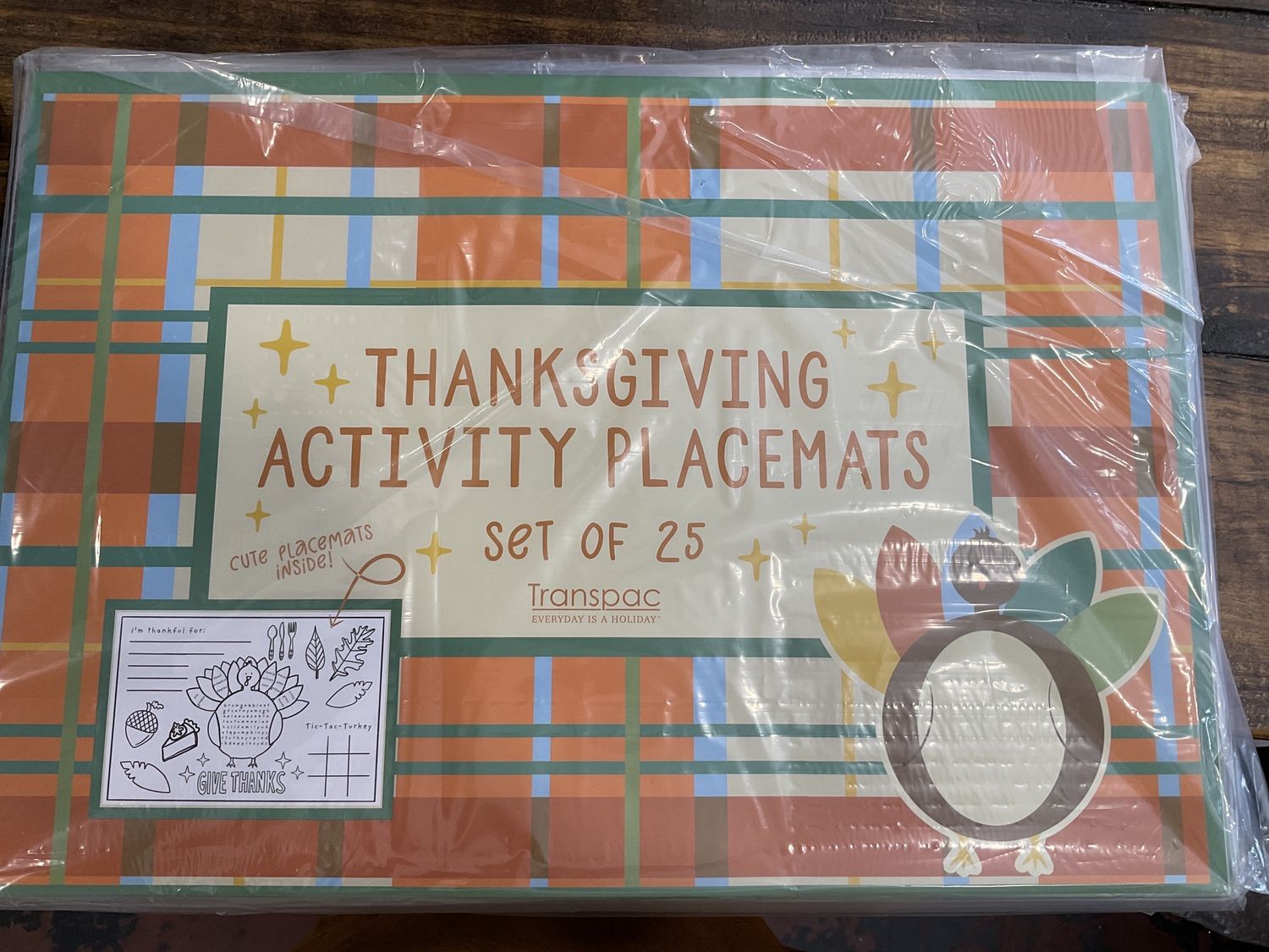 Paper Thanksgiving activity placemats
